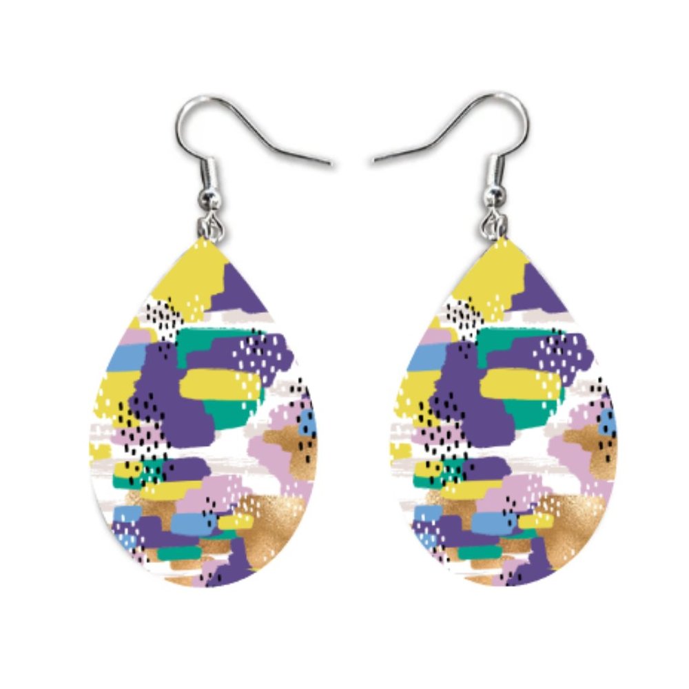 Abstract Teardrop Earrings